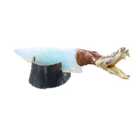 Open Mouth Rattlesnake Head Handle Opalite Blade Ornamental Knife #8952 Mountain Man Knife