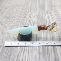 Open Mouth Rattlesnake Head Handle Opalite Blade Ornamental Knife #8952 Mountain Man Knife