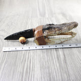 Alligator Head  Handle Obsidian Blade Ornamental Knife #7952 Mountain Man Knife