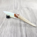 Elk Antler Handle Opalite Blade Ornamental Knife #2052 Mountain Man Knife