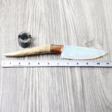 Elk Antler Handle Opalite Blade Ornamental Knife #2052 Mountain Man Knife