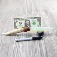 Elk Antler Handle Opalite Blade Ornamental Knife #2052 Mountain Man Knife