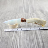 Deer Jaw Handle Opalite Blade Ornamental Knife #1052 Mountain Man Knife