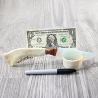 Deer Jaw Handle Opalite Blade Ornamental Knife #1052 Mountain Man Knife