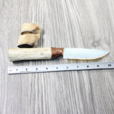 Hair-on Deer Bone Handle Opalite Blade Ornamental Knife #7052 Mountain Man Knife