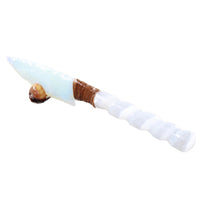 Selenite Spiral Handle Opalite Blade Ornamental Knife #3052 Mountain Man Knife