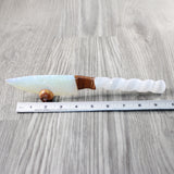 Selenite Spiral Handle Opalite Blade Ornamental Knife #3052 Mountain Man Knife