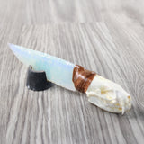 Mink Skull Handle Opalite Blade Ornamental Knife #7052 Mountain Man Knife