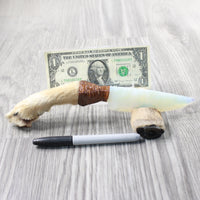 Coyote Foot Handle Opalite Blade Ornamental Knife #1252 Mountain Man Knife