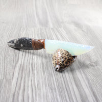 Orthoceras Fossil Handle Opalite Blade Ornamental Knife #2252 Mountain Man Knife