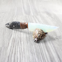 Orthoceras Fossil Handle Opalite Blade Ornamental Knife #2252 Mountain Man Knife