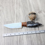 Orthoceras Fossil Handle Opalite Blade Ornamental Knife #2252 Mountain Man Knife