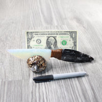 Orthoceras Fossil Handle Opalite Blade Ornamental Knife #2252 Mountain Man Knife