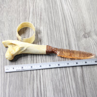 Deer Bone Handle Glass Blade Ornamental Knife #4252 Mountain Man Knife