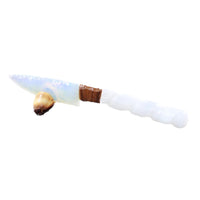 Selenite Spiral Handle Opalite Blade Ornamental Knife #0252 Mountain Man Knife