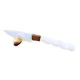 Selenite Spiral Handle Opalite Blade Ornamental Knife #0252 Mountain Man Knife