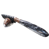 Orthoceras Fossil Handle Obsidian Blade Ornamental Knife #0252 Mountain Man Knife