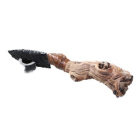 Grapevine Wood Handle Obsidian Blade Ornamental Knife #0252 Mountain Man Knife