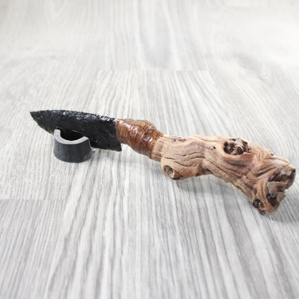 Grapevine Wood Handle Obsidian Blade Ornamental Knife #0252 Mountain Man Knife