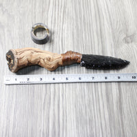 Grapevine Wood Handle Obsidian Blade Ornamental Knife #0252 Mountain Man Knife