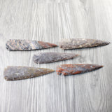 5 Stone Ornamental Spearheads  #7353  Arrowhead