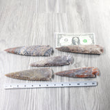 5 Stone Ornamental Spearheads  #7353  Arrowhead