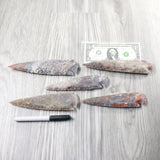 5 Stone Ornamental Spearheads  #7353  Arrowhead