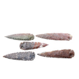 5 Stone Ornamental Spearheads  #6153  Arrowhead