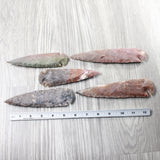 5 Stone Ornamental Spearheads  #6153  Arrowhead