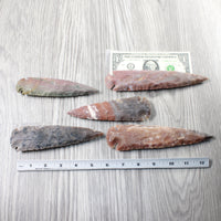 5 Stone Ornamental Spearheads  #6153  Arrowhead