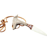 Antler Handle Bone Blade Knife Necklace  #5253 Mountain Man Necklace