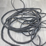20 Yards of Braided Leather Square Cord #2045 Antique Black 11mm size (7/16")
