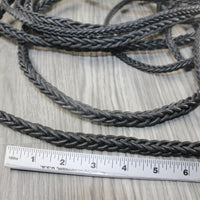 20 Yards of Braided Leather Square Cord #2045 Antique Black 11mm size (7/16")