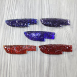 5 Small Glass Ornamental Knife Blades  #8543