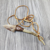 Reindeer Antler Handle Stone Blade Knife Necklace  #5745 Mountain Man Necklace