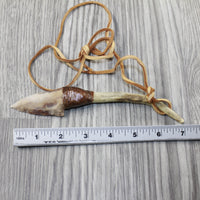 Reindeer Antler Handle Stone Blade Knife Necklace  #5745 Mountain Man Necklace