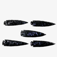 5 Obsidian Ornamental Spearheads  #6045  Arrowhead