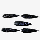 5 Obsidian Ornamental Spearheads  #6045  Arrowhead