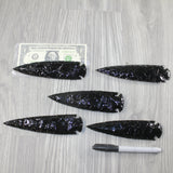 5 Obsidian Ornamental Spearheads  #6045  Arrowhead