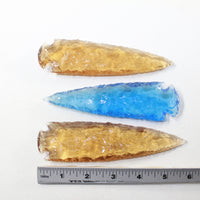 3 Glass Ornamental Spearheads  #122d  Arrowheads