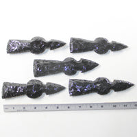 5 Obsidian Ornamental Tomahawk Heads #1732  Ax Axe Hatchet