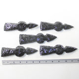 5 Obsidian Ornamental Tomahawk Heads #1732  Ax Axe Hatchet