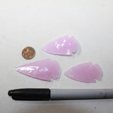 3 Pink Glass Ornamental Arrowheads  #1125  Arrowhead