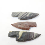 3 Small Stone Ornamental Knife Blades  #4329  Mountain Man Knife