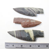 3 Small Stone Ornamental Knife Blades  #4329  Mountain Man Knife