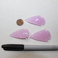 3 Pink Glass Ornamental Arrowheads  #2326  Arrowhead