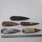 5 Stone Ornamental Spearheads  #8528  Arrowheads