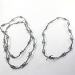 3 Leather Barbed Wire Necklaces Gray Colored   #9925