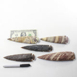 5 Stone Ornamental Spearheads  #6334  Arrowheads