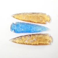 3 Glass Ornamental Spearheads  #122d  Arrowheads